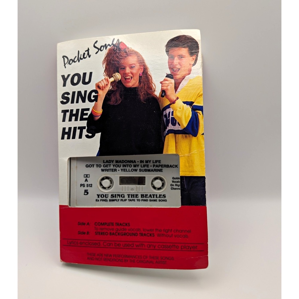 Pocket Songs The Beatles Hits Karaoke Cassette Tape w/ Lyrics Booklet PS 512